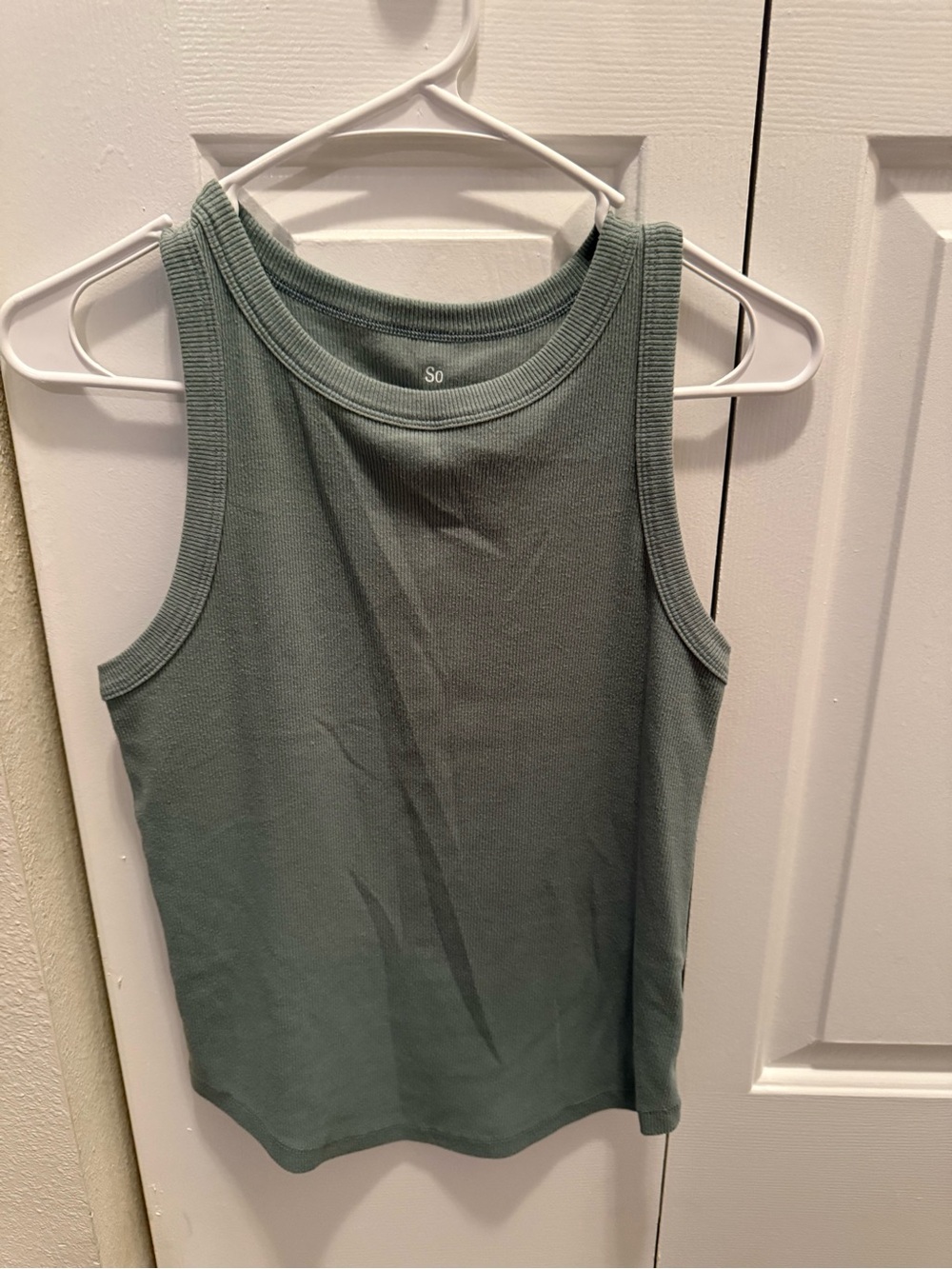 SO Ribbed Tank Top in Sage Green